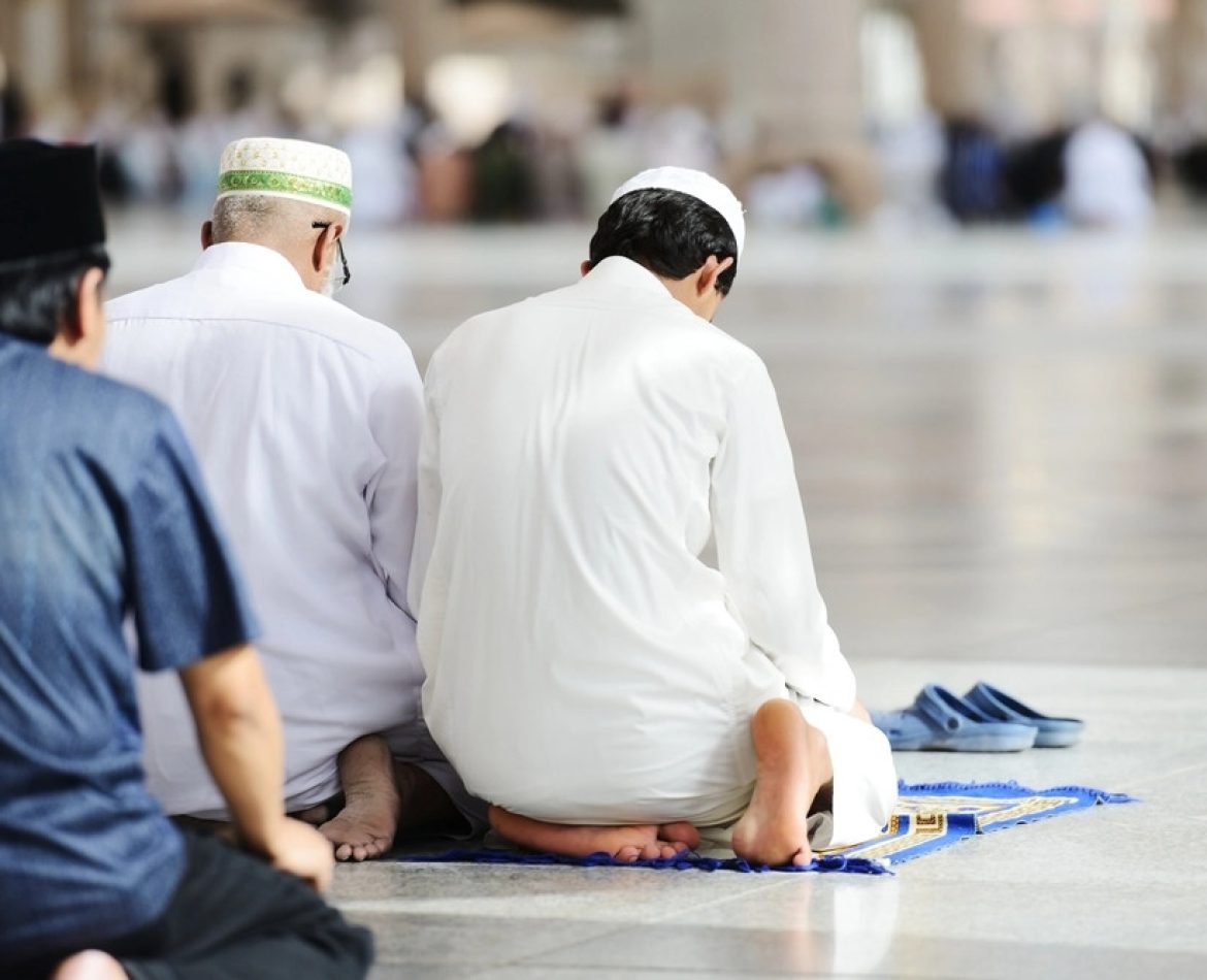 Muslims are Performig Zuhr Prayer Rakats